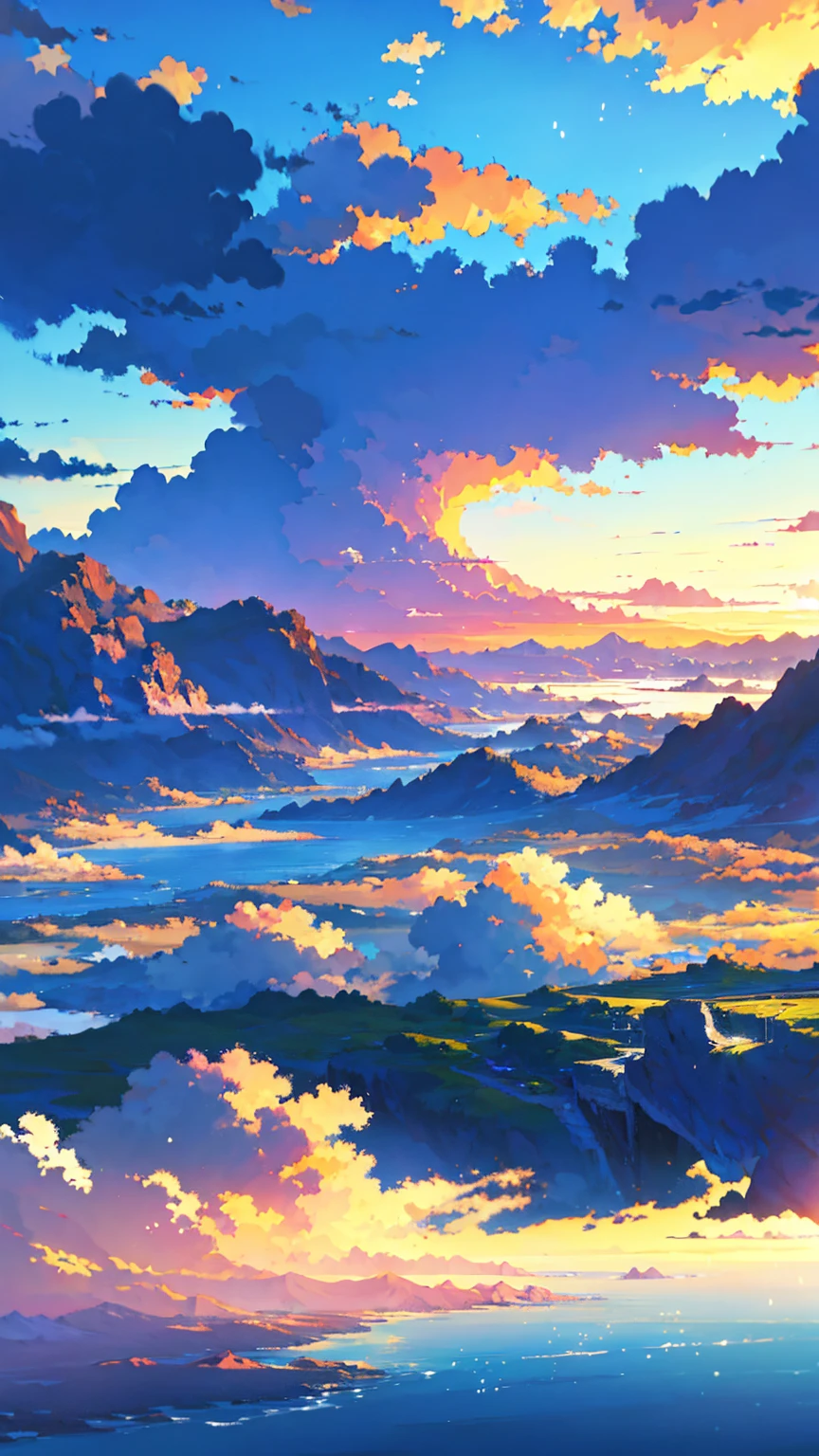 A girl、焚火を背景にAnime sceneryを浮いている。, beautiful Anime scenery, Anime scenery wallpaper, Anime scenery, Anime Nature, Anime Nature wallpap, Anime scenery, Anime Background art, Anime Background, and a girl, アニメのand a girl, Beautiful peaceful scenes in anime, Beautiful anime scene, Wallpaper Anime Blue Water, Anime cityscape, Detailed Landscape — Width 672, Landscape painting by Makoto Shinkai