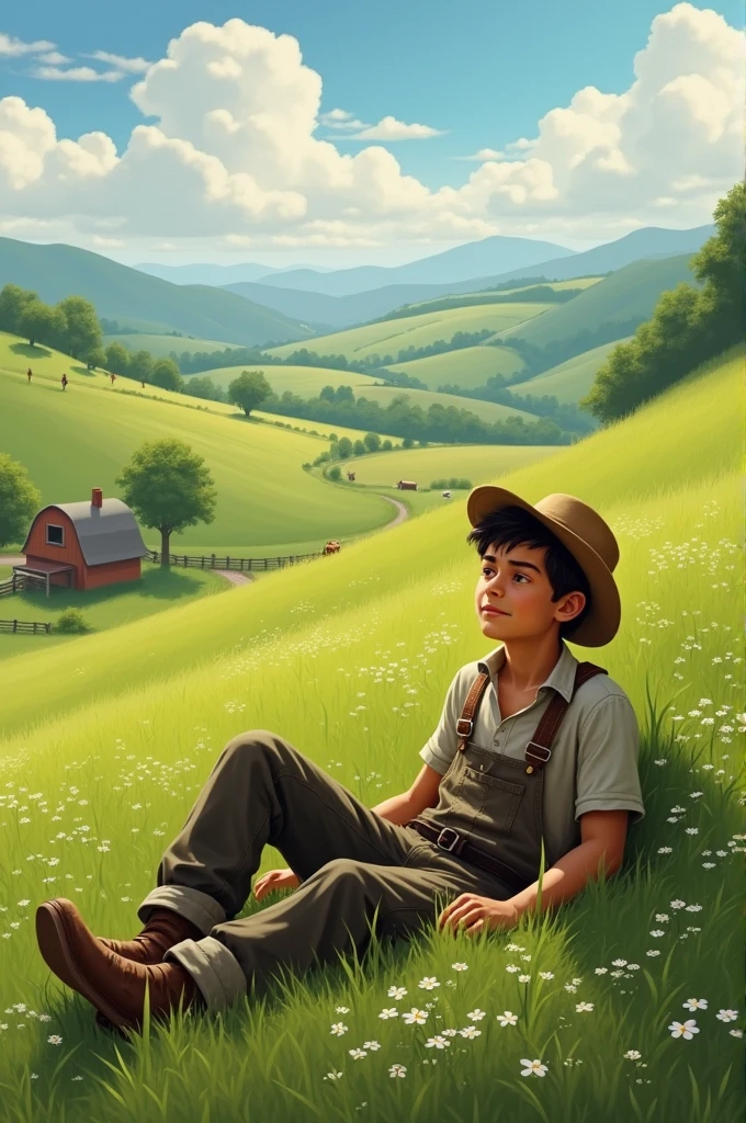 A Farmer boy citing in gress