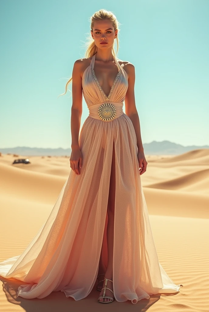 Margot robbie wearing star wars dress in desert