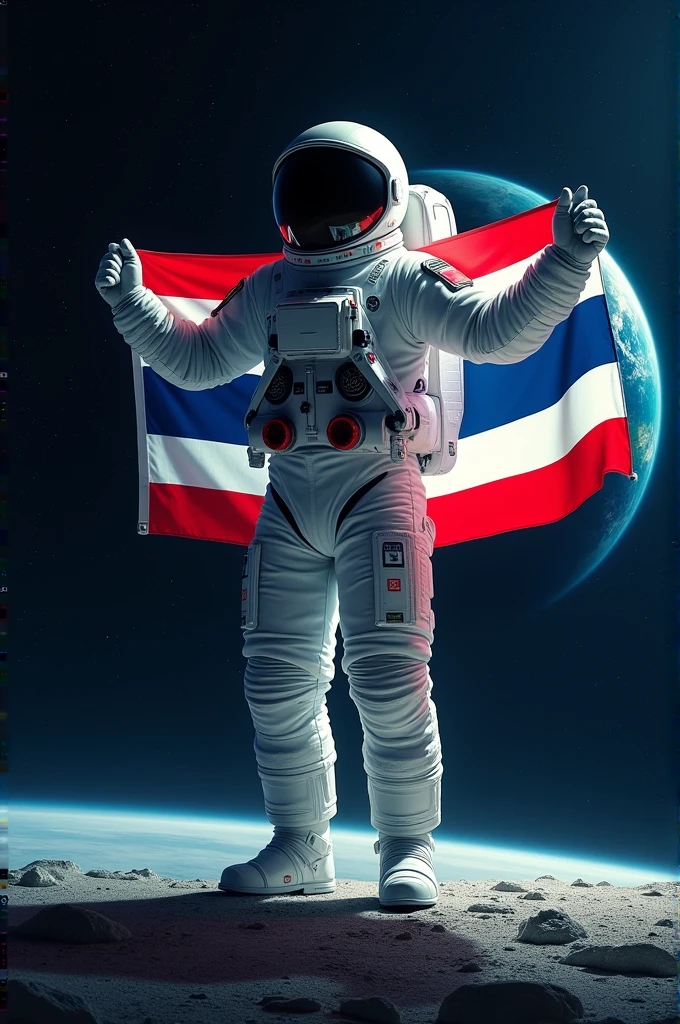 Astronaut holding the Thai flag