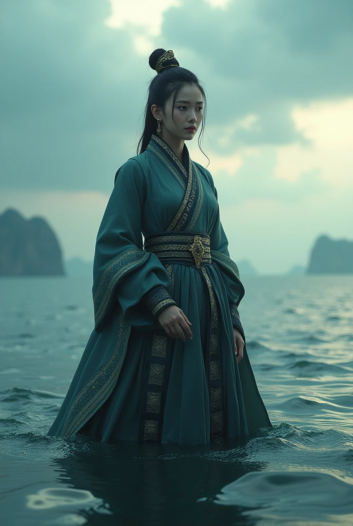 Asian big les water woman