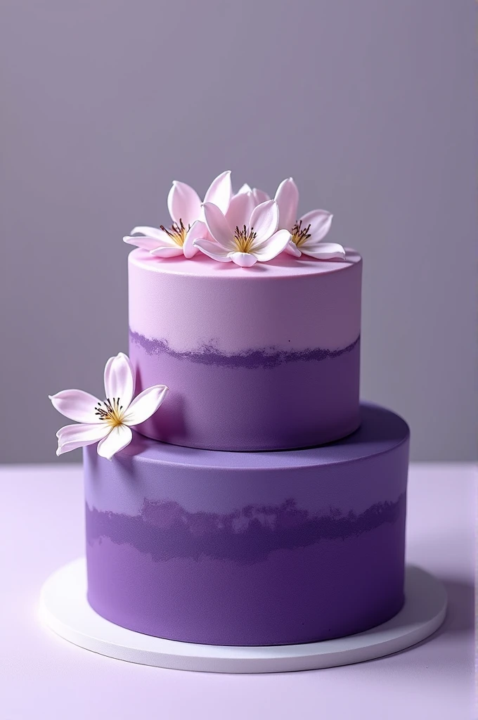 two layer purple cake with jaamine flower