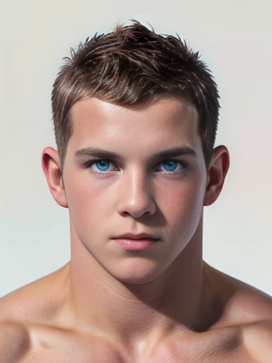 highly detailed
(short haircut:1.4), (haircut:1.5)
muscular toned hypermale hypermasculine male ultramale athletic very young man
(nude upper body:1.3)
cute little ears, serious gaze, straight blue eyes, round head
white background
toned
GS-Boyish