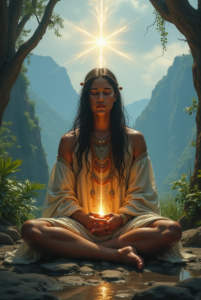 Show pictures of shamans meditating, using breathing techniques