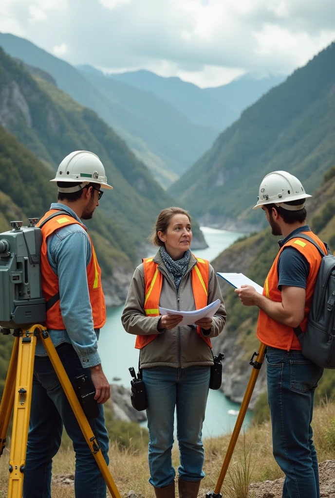 The woman and her team diligently surveyed and did topography of the area to identify the best location for the hydroelectric power plant.
