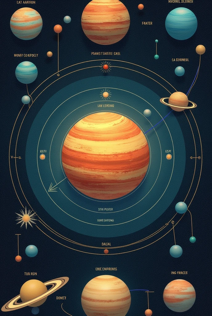 Create a picture of the complete flat earth model (with all names) with all the planets in the system