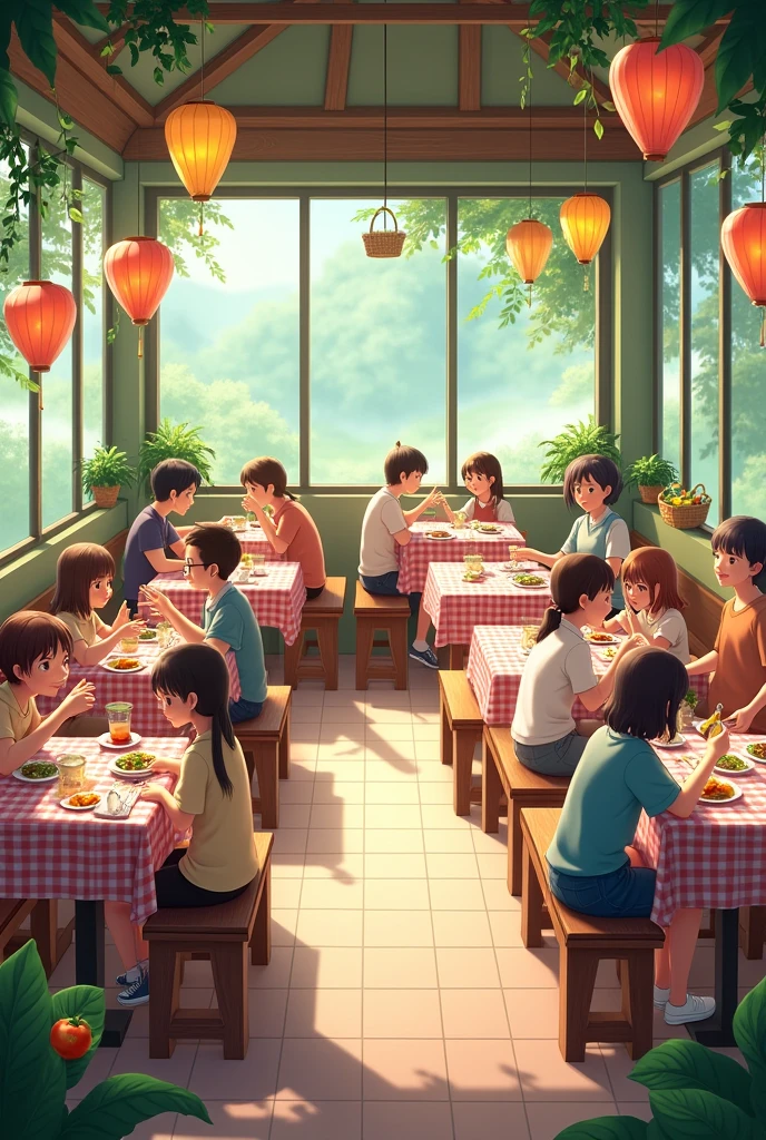Cafeteria con tematica picnic