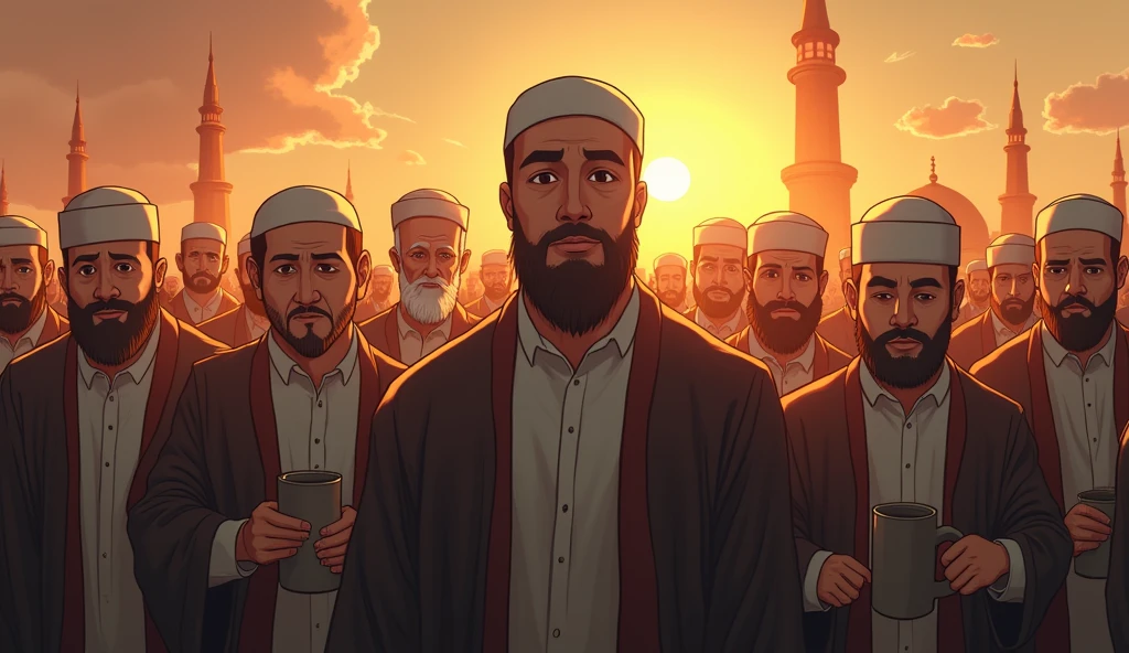 Animated image of many Muslim leaders who are cruel, like corruption and cause misery to their people.