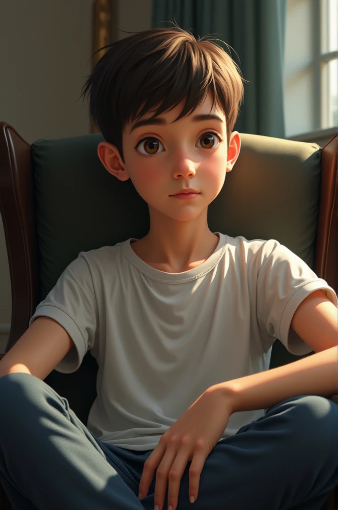 Create a s boy siting oin chair