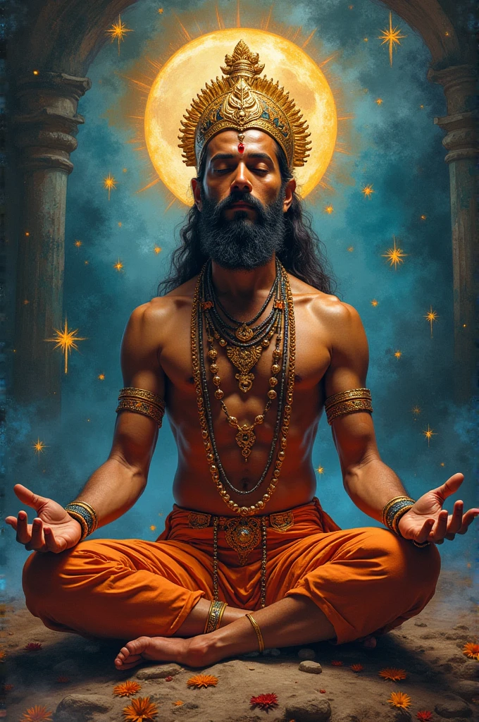 Indian Yogi in super detailed trance 