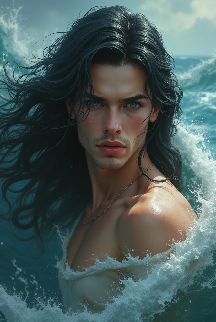 A male siren with soft beauty.