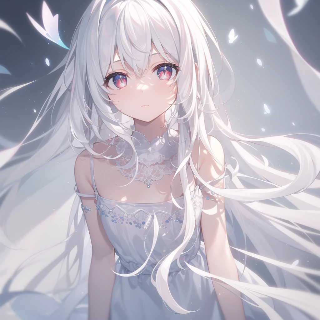 ((masterpiece, best quality))++, Detailed lighting+, Fine hair+, Detail Hand+ ,1 girl, miss, Neat long hair, Crimson eyes, beautiful eyes, Young white hair,,(Beautiful white hair:1.5),(Beautiful and delicate eyes), high resolution+,Glass tones, Reflective eyes, {{angle}} , Very detailed wallpaper, Original, Very beautiful CG,firefly,nature,