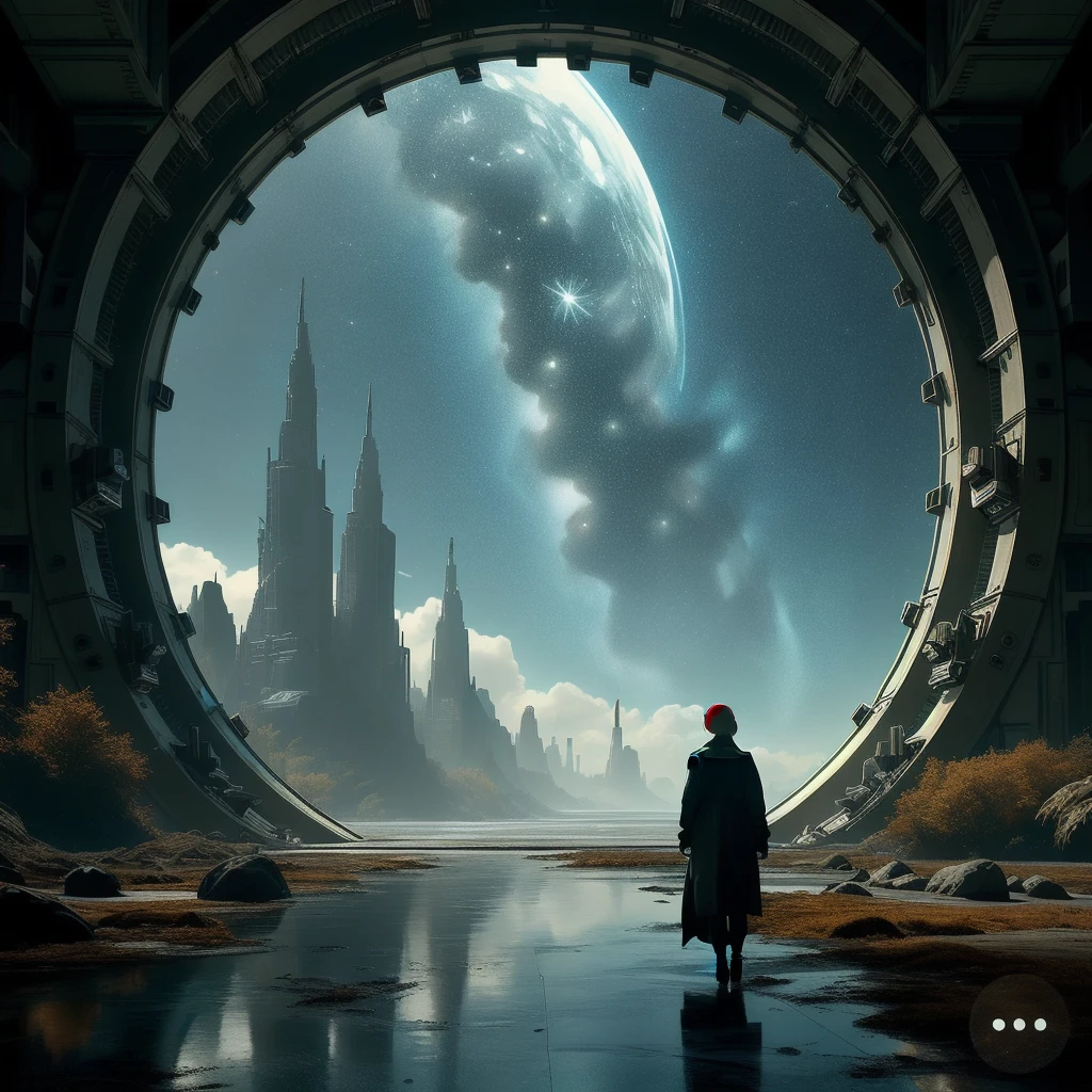  hyperrealistic image of a futuristic cityscape where reality starts blending with a surreal virtual environment. Emma, a young woman with short auburn hair and green eyes, is exploring a scene where the digital world intersects with the physical. She wears a sleek, futuristic outfit with neon accents. Use vibrant neon lights and holographic projections merging with traditional city elements. Emma is depicted navigating this intersection, illustrating the initial confusion and wonder.
The image should be epic and immersive, with an emphasis on hyper-realistic details and the complexity of light paterns and technological elements.
.