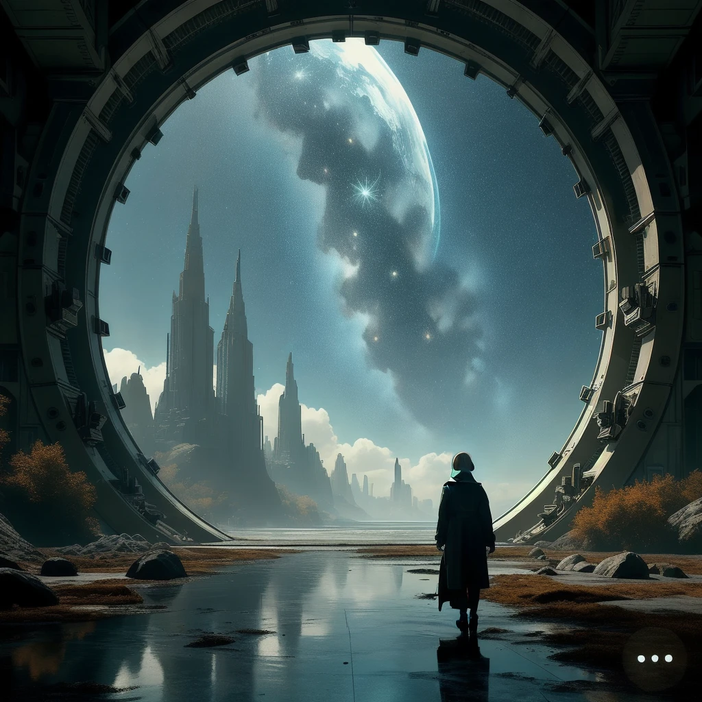 hyperrealistic image of a futuristic cityscape where reality starts blending with a surreal virtual environment. Emma, a young woman with short auburn hair and green eyes, is exploring a scene where the digital world intersects with the physical. She wears a sleek, futuristic outfit with neon accents. Use vibrant neon lights and holographic projections merging with traditional city elements. Emma is depicted navigating this intersection, illustrating the initial confusion and wonder.
The image should be epic and immersive, with an emphasis on hyper-realistic details and the complexity of light paterns and technological elements.
.