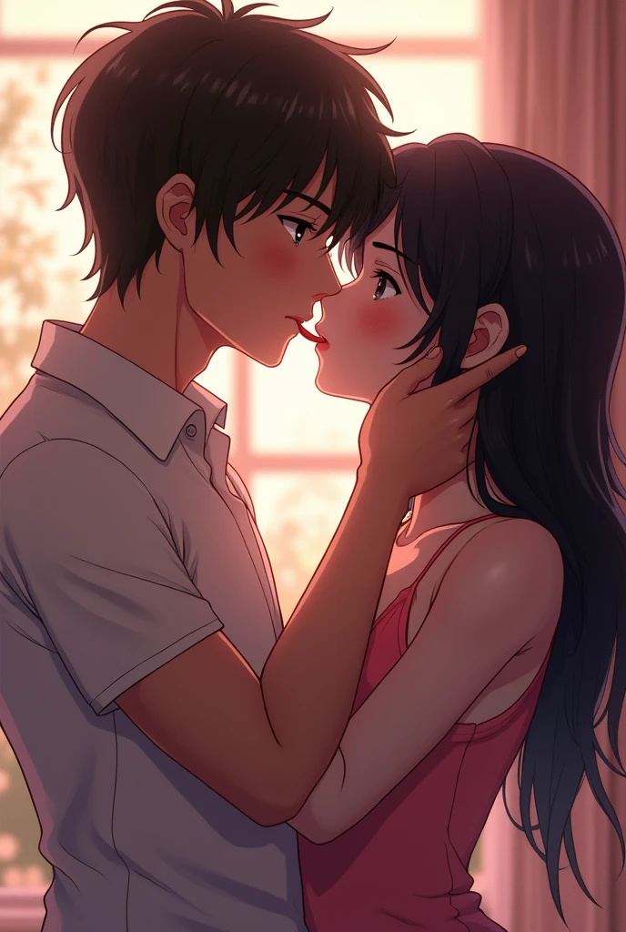 tongue on throat in anime style