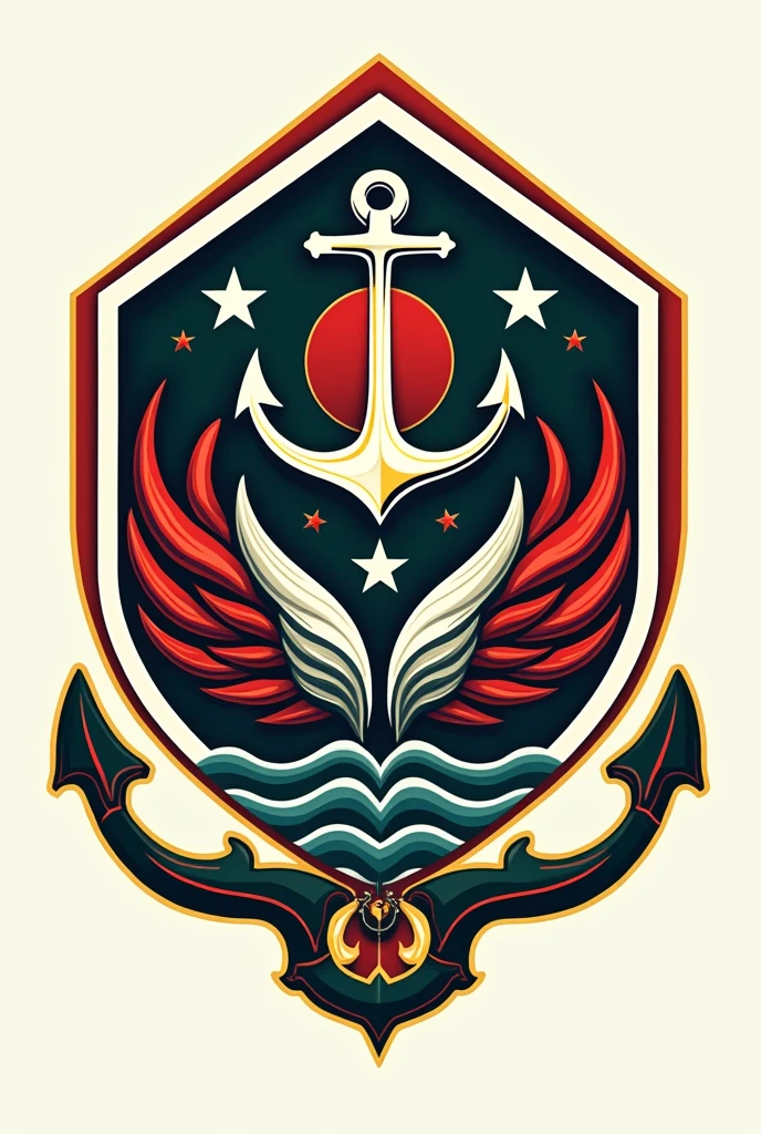retro-mordern style Marine Corps Emblem for Bangladesh. Highly Stylized marine corps Emblem.Naval infantry emblem. Blank background.High quality vector illustration. Bangladesh Marine Corps insignia.Marine Corps seal.Marine/maritime color theme.HD art. Ideal Marine Infantry elements