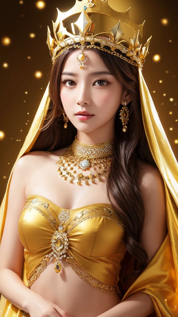 Goddess　gold　Gorgeous background　crown　