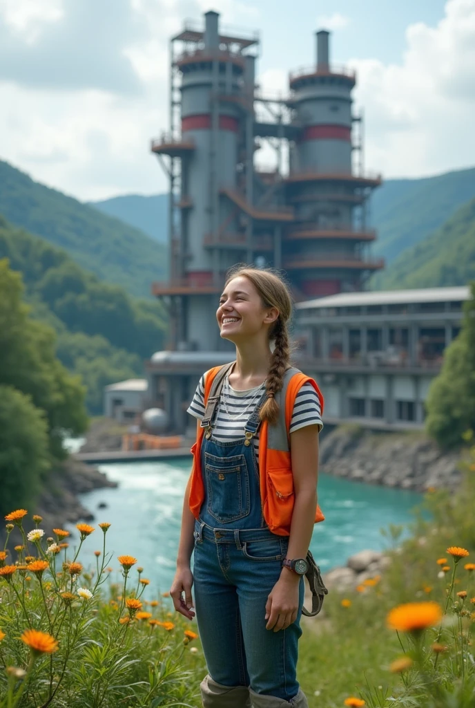 Young woman Months of hard work and dedication finally paid off when the hydroelectric power plant started working