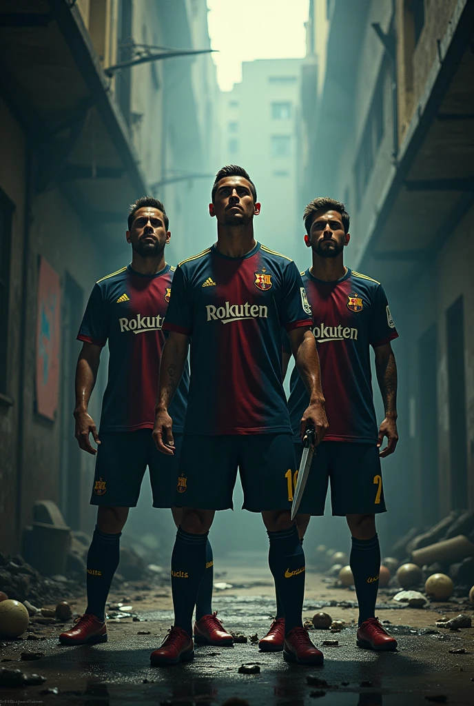 Cristiano Ronaldo knife, messi and neymar together