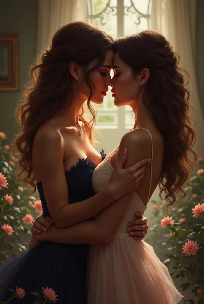 Women kissing