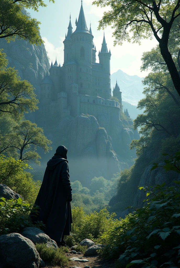 Hiding in a bush near a giant&#39;s black castle looking for me 