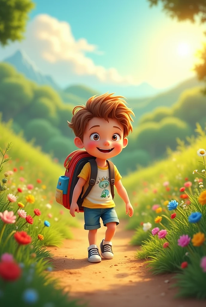 Boy child backpack summer vacation