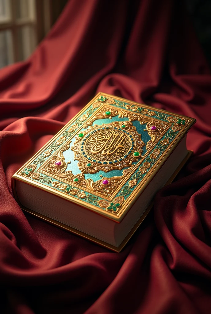 Holy Quran wallpaper with precious stones and metals. Most beautiful image of all