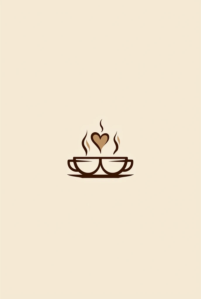 Logo with two cups with steam forming a single heart 
