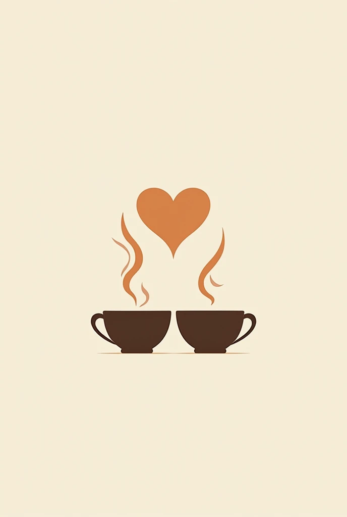 Logo with two cups with steam forming a single heart