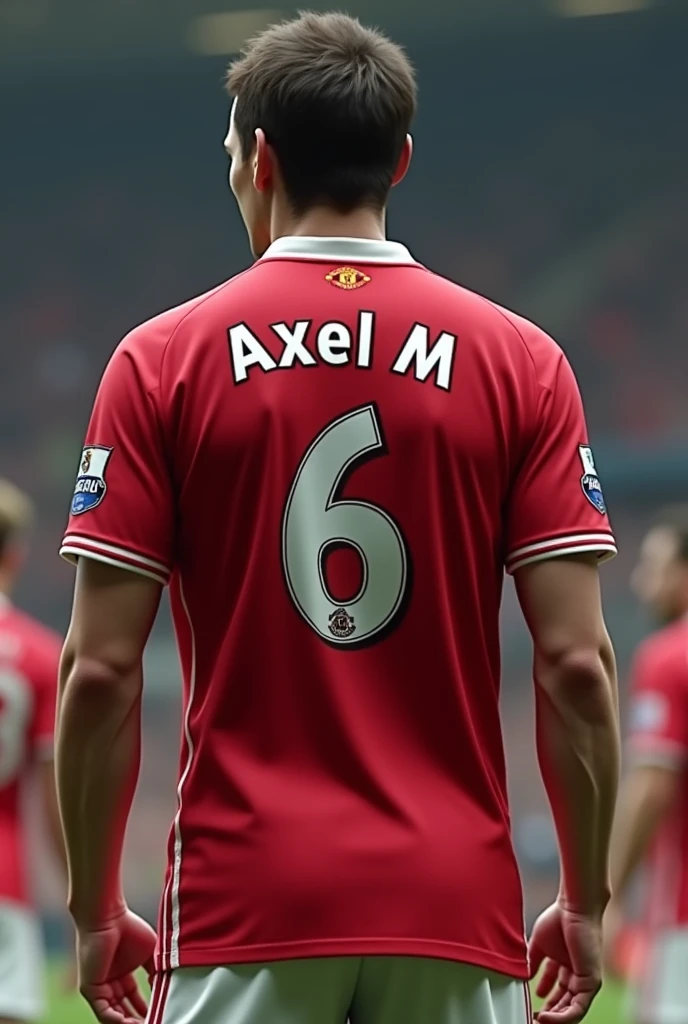 Create a Manchester United shirt from 2008 with the number 6 and the name Axel M