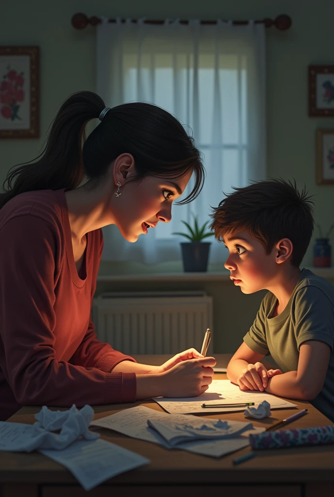 Mother scolds her child for getting a low GPA