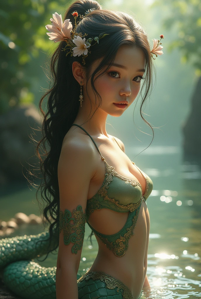 A cute young naga girl