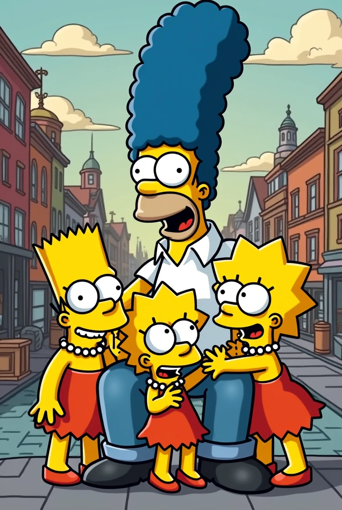 Custom Simpsons themed t-shirt image