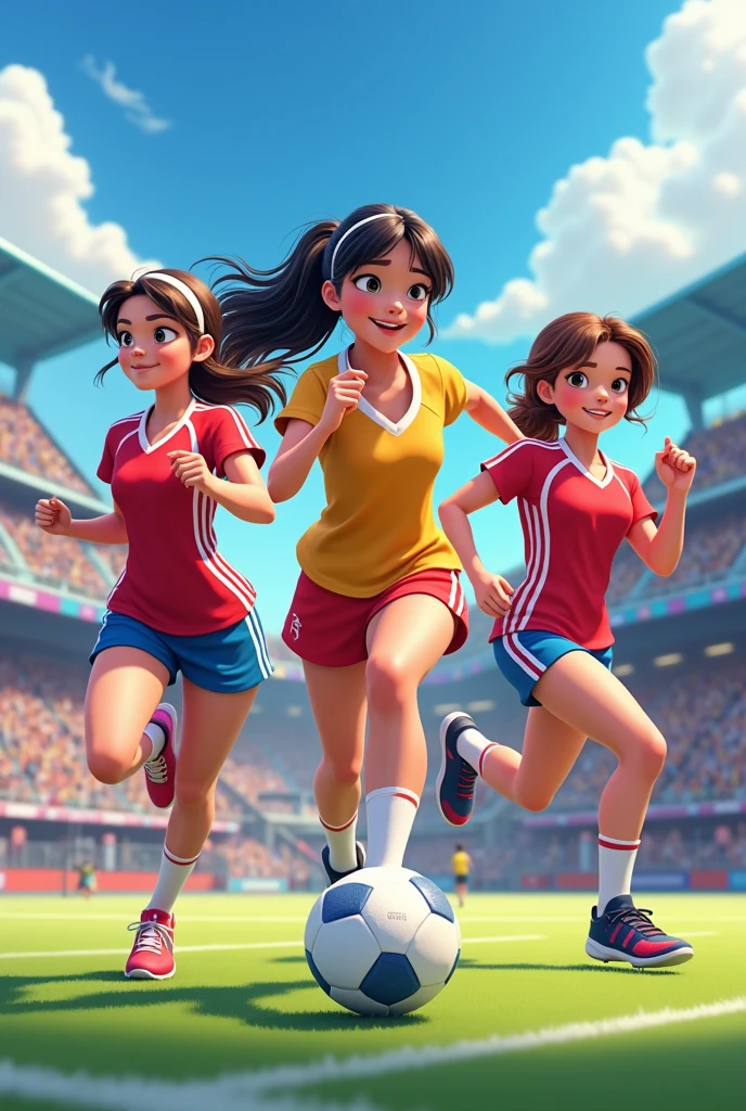 Animated athlete girls