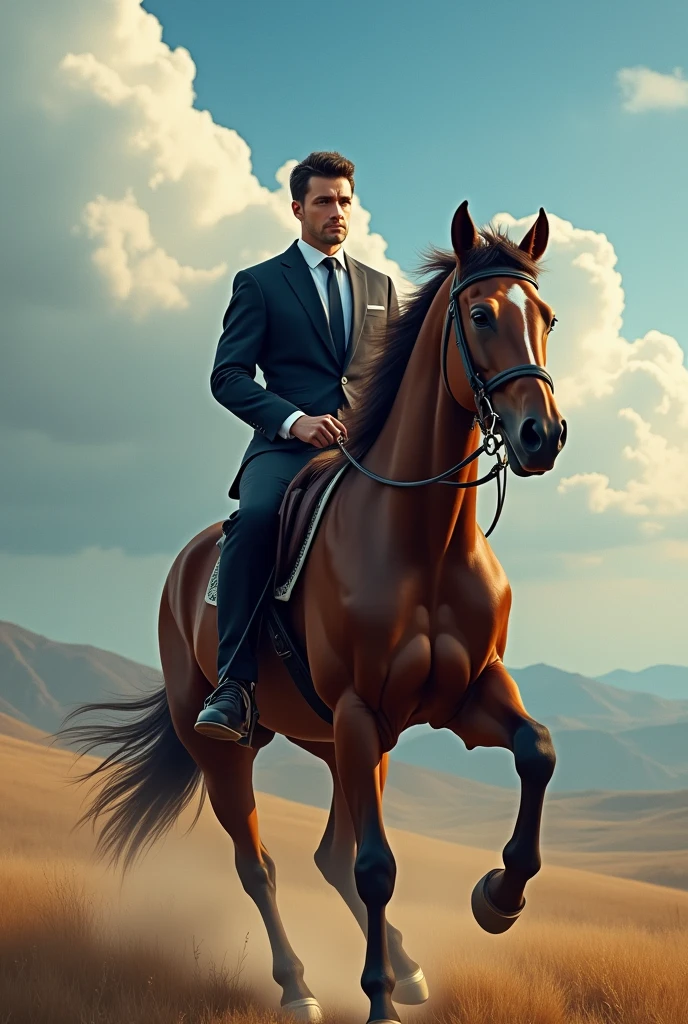 Draw me Pavel Durov riding a horse