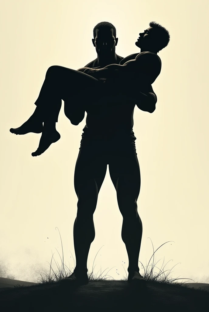 Silhouette lifting a man 