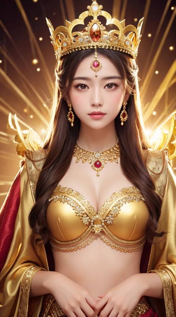 Goddess　gold　Gorgeous background　crown　