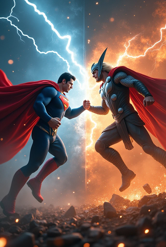 Super man vs thor incredible fight scene ultra HD high resolution 4K