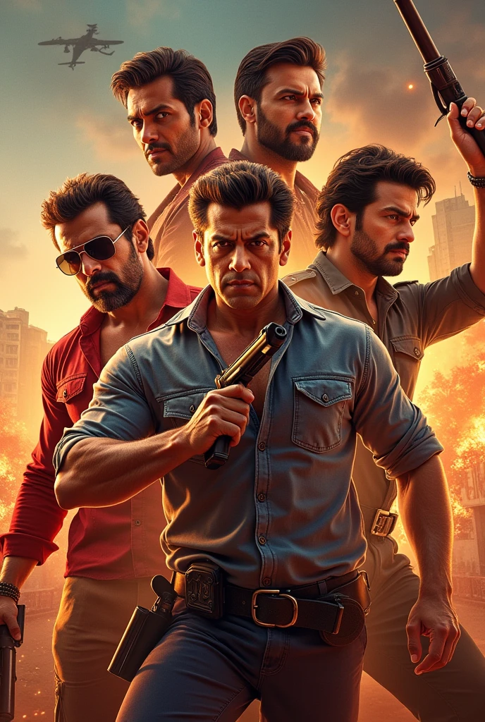 Salman khan , Shahrukh khan , amir khan , akshay kumar , ajay devgan are action