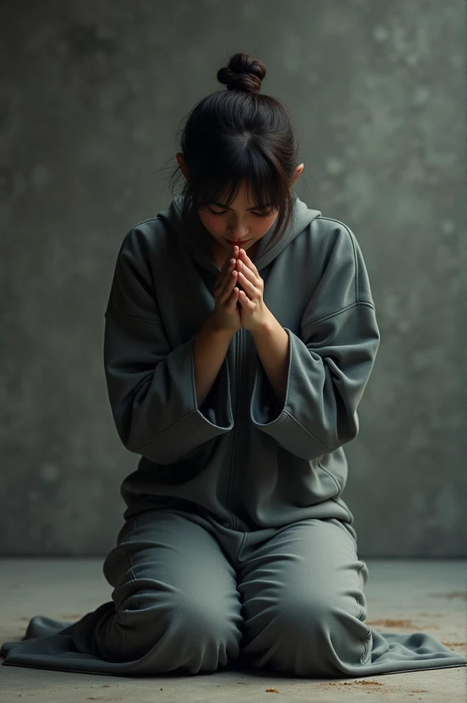 beg for forgiveness with folded hands