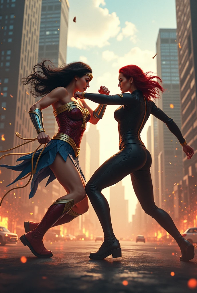 Wonder women vs black widow incredible fight scene ultra HD high resolution 4K