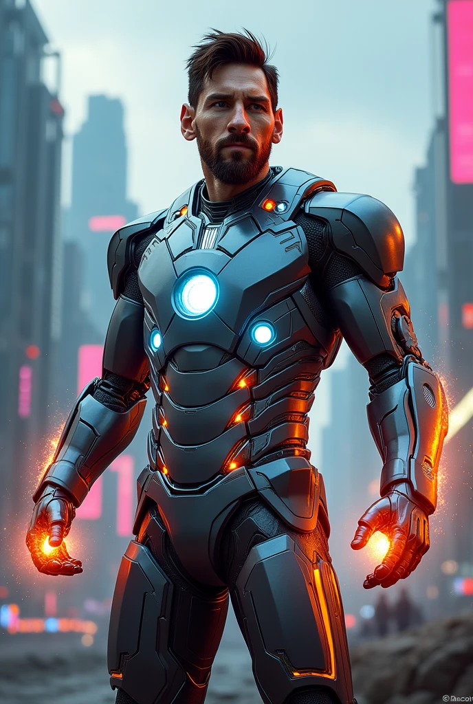 Messi like Iron Man with the gems