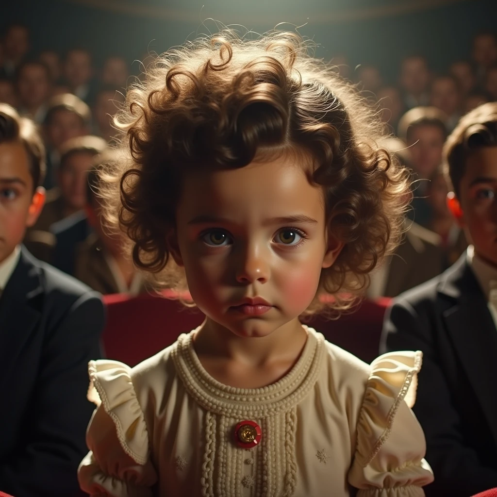 Shirley Temple looks at the audience, high resolution, Panting, panoramic, Reality, 