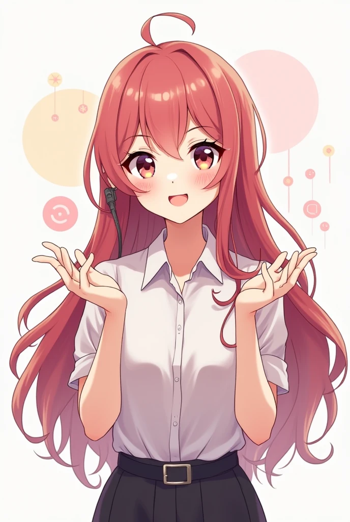 Image of a female assistant in 2D anime style