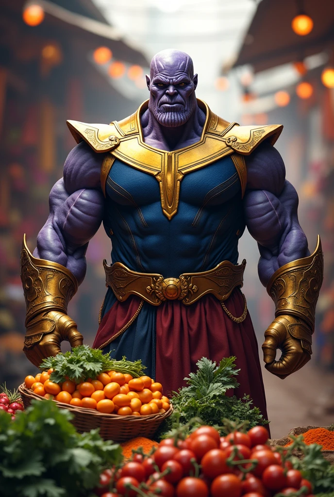 A Thanos selling vegetables in indian market