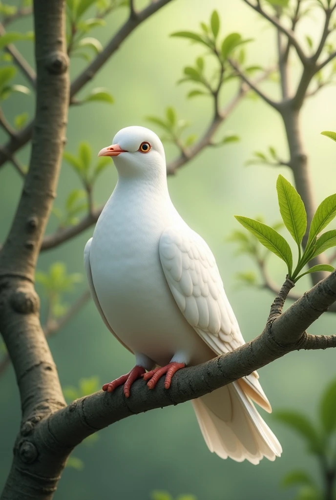 Image of a dove on a tree