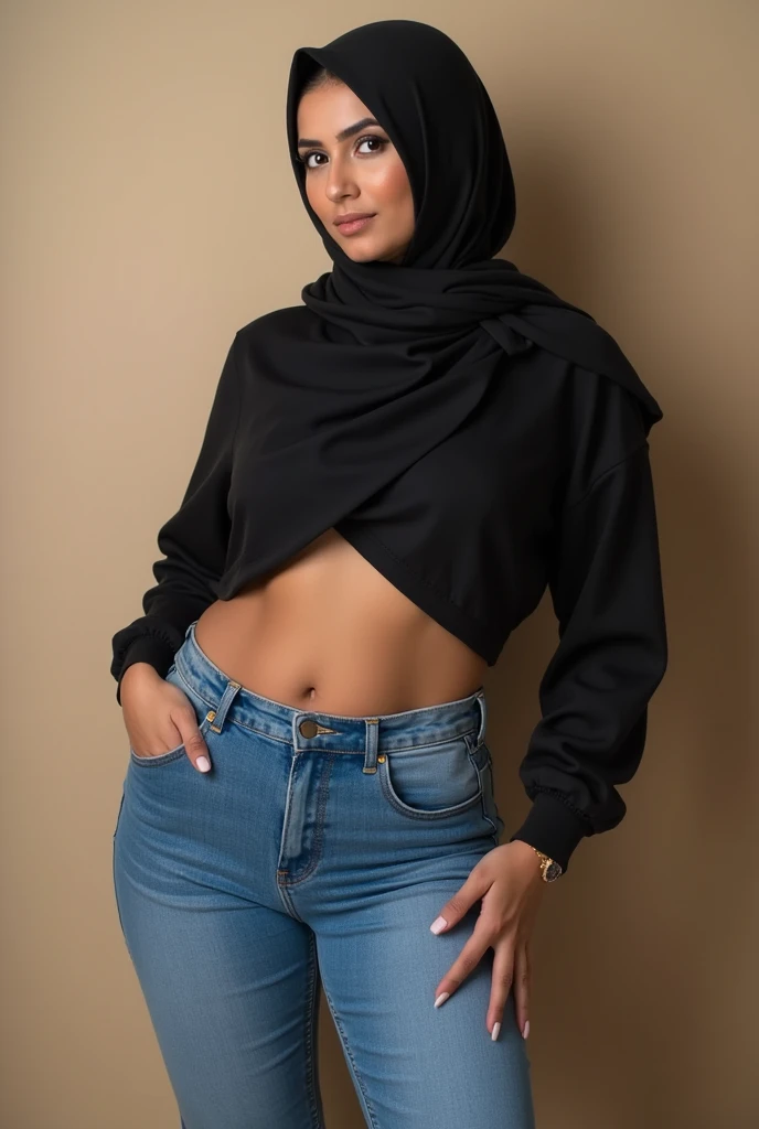 Muslim woman with big tits in jeans
