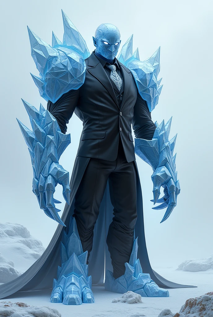 An Ice Golem wearing a black suit