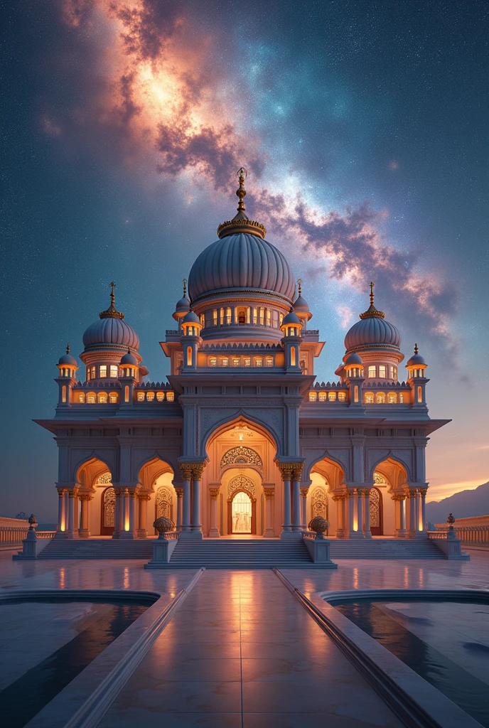 (photorealism:1.2), sikh temple on galaxy world