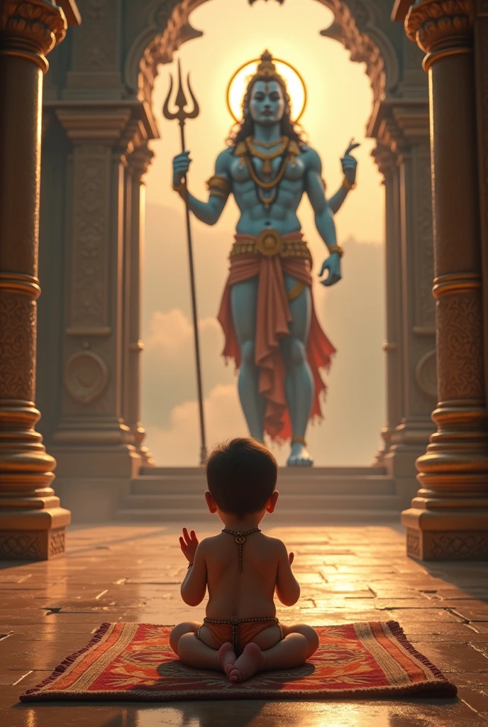 Baby worshipping lord Shiva